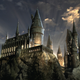 Hogwarts Castle at night at the Wizarding World of Harry Potter in Universal Studios Hollywood.
